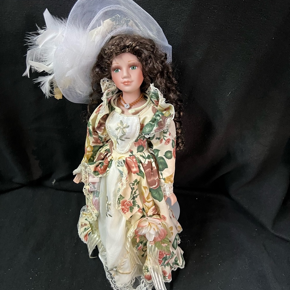 The Heritage Signature Collection 18” Porcelain Doll with stand